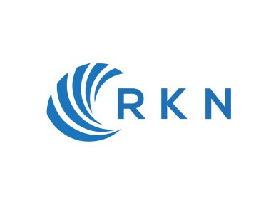 Beyaz arkaplanda RKN harf logosu tasarımı. RKN yaratıcı daire harfi logosu konsepti. RKN harf tasarımı.