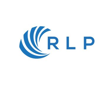 Beyaz arkaplanda RLP harf logosu tasarımı. RLP yaratıcı daire harfi logosu konsepti. RLP harf tasarımı.