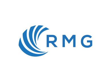 Beyaz arkaplanda RMG harf logosu tasarımı. RMG yaratıcı daire harfi logosu konsepti. RMG harf tasarımı.