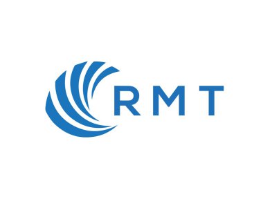 Beyaz arka planda RMT harf logosu tasarımı. RMT yaratıcı daire harfi logosu konsepti. RMT harf tasarımı.