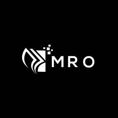 MRO credit repair accounting logo design on BLACK background. MRO creative initials Growth graph letter logo concept. MRO business finance logo design.