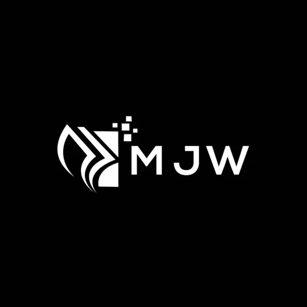 Mjw Credit Repair Accounting Logo Design Black Background Mjw Creative — 스톡 벡터