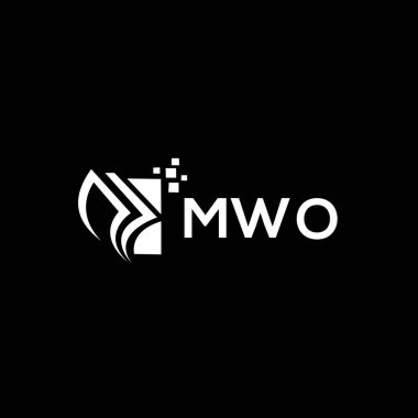 MWO credit repair accounting logo design on BLACK background. MWO creative initials Growth graph letter logo concept. MWO business finance logo design.