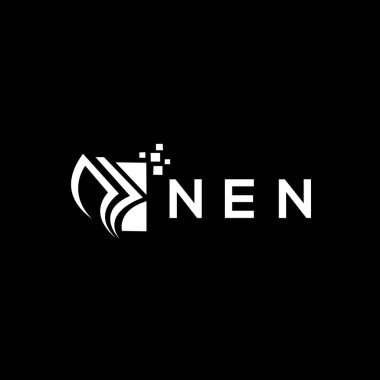 NEN credit repair accounting logo design on BLACK background. NEN creative initials Growth graph letter logo concept. NEN business finance logo design.NEN credit repair accounting logo design on BLACK background. NEN creative initials Growth graph le