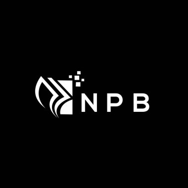 NPB credit repair accounting logo design on BLACK background. NPB creative initials Growth graph letter logo concept. NPB business finance logo design.