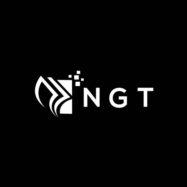 Ngt Credit Repair Accounting Logo Design Black Background Ngt Creative — ストックベクタ