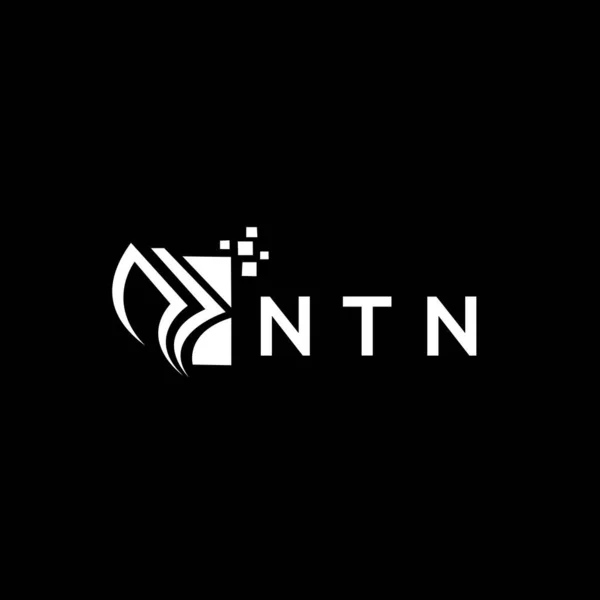 Ntn Credit Repair Accounting Logo Design Black Background Ntn Creative — Stock Vector