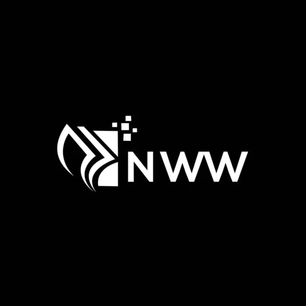 Nww Credit Repair Accounting Logo Design Black Background Nww Creative — 图库矢量图片