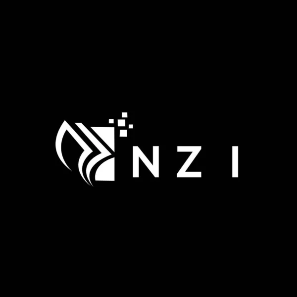 Nzi Credit Repair Accounting Logo Design Black Background Nzi Creative — Stock vektor