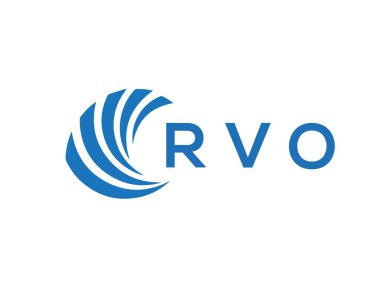 Beyaz arka planda RVO harf logosu tasarımı. RVO yaratıcı daire harfi logosu konsepti. RVO harf tasarımı.