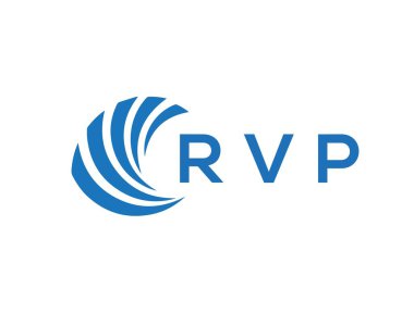 Beyaz arka planda RVP harf logosu tasarımı. RVP yaratıcı daire harfi logosu konsepti. RVP harf tasarımı.