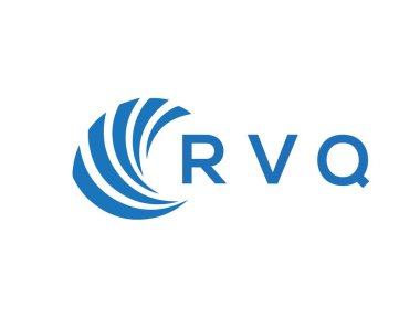Beyaz arka planda RVQ harf logosu tasarımı. RVQ yaratıcı daire harfi logosu konsepti. RVQ harf tasarımı.