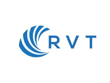 Beyaz arka planda RVT harf logosu tasarımı. RVT yaratıcı daire harfi logosu konsepti. RVT harf tasarımı.