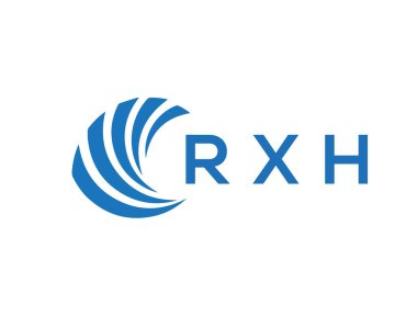 Beyaz arkaplanda RXH harf logosu tasarımı. RXH yaratıcı daire harfi logosu konsepti. RXH harf tasarımı.