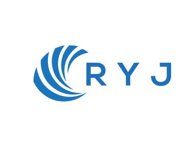 Beyaz arka planda RYJ harf logosu tasarımı. R.YJ yaratıcı daire harfi logosu. RYJ harf tasarımı.