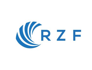 Beyaz arka planda RZF harf logosu tasarımı. RZF yaratıcı daire harfi logosu konsepti. RZF harf tasarımı.
