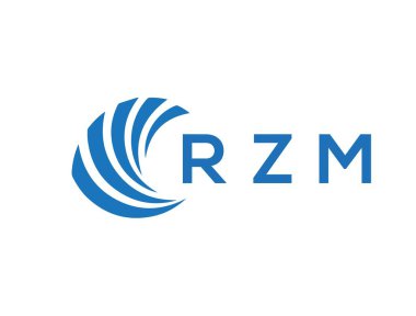 Beyaz arkaplanda RZM harf logosu tasarımı. RZM yaratıcı daire harfi logosu konsepti. RZM harf tasarımı.