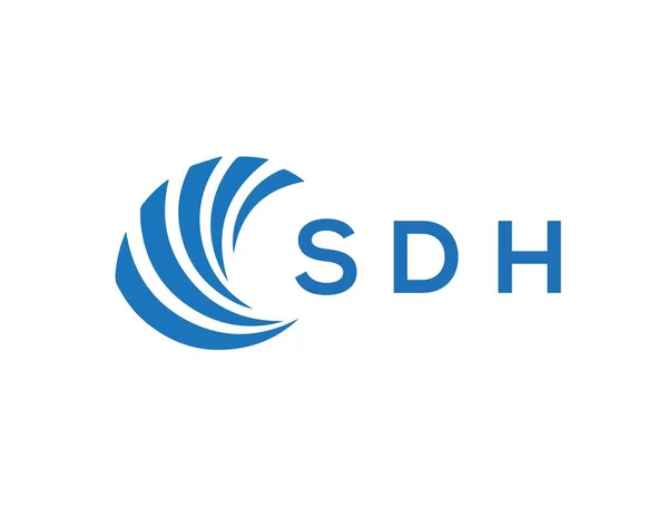 白を基調としたSdhレターロゴデザイン Sdhクリエイティブサークルレターロゴコンセプト Sdhレターデザイン — ストックベクタ