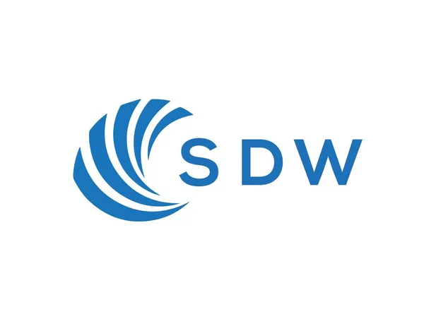 Дизайн Логотипу Sdw Білому Тлі Концепція Sdw Creative Circle Дизайн — стоковий вектор