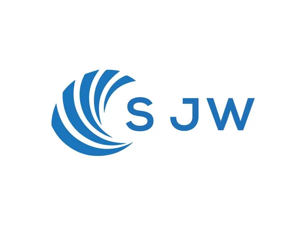 Sjw Letter Logo Design White Background Sjw Creative Circle Letter — 스톡 벡터