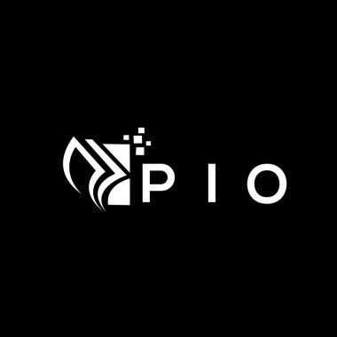 PIO credit repair accounting logo design on BLACK background. PIO creative initials Growth graph letter logo concept. PIO business finance logo design.PIO credit repair accounting logo design on BLACK background. PIO creative initials Growth graph le