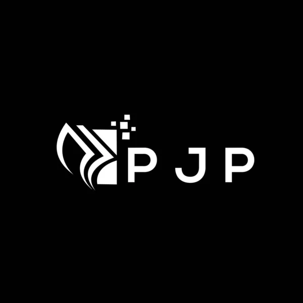 Pjp Πιστωτική Επισκευή Λογότυπου Σχεδιασμό Μαύρο Φόντο Δημιουργικά Αρχικά Pjp — Διανυσματικό Αρχείο