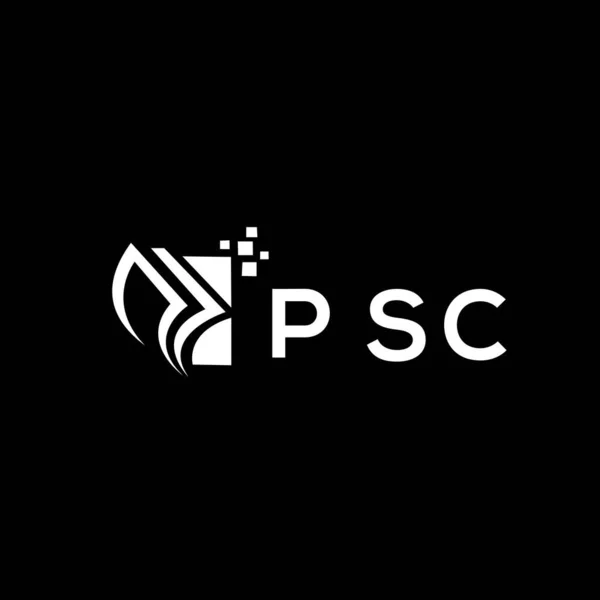 Psc Credit Repair Accounting Logo Design Black Background Psc Creative — 스톡 벡터