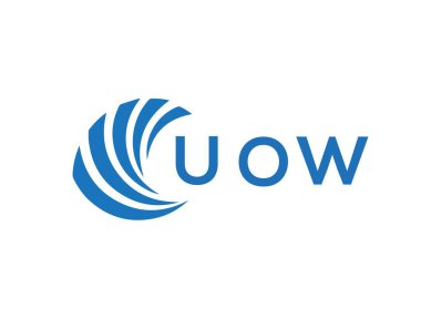 UOW letter logo design on white background. UOW creative circle letter logo concept. UOW letter design.