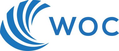 WOC letter logo design on white background. WOC creative circle letter logo concept. WOC letter design.