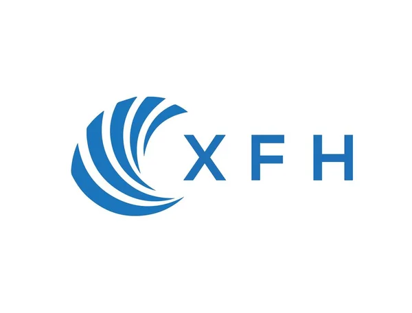 Xfh Letter Logo Design White Background Xfh Creative Circle Letter — ストックベクタ