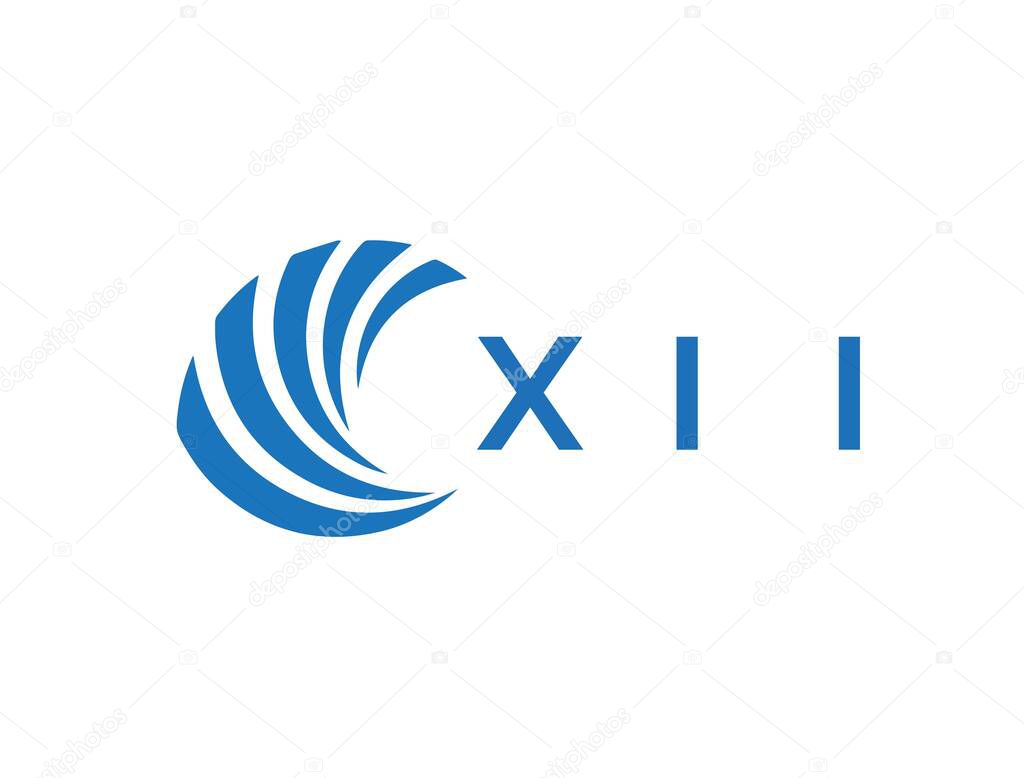 XII letter logo design on white background. XII creative circle letter logo concept. XII letter design.
