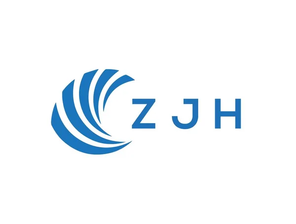 Zjh Letter Logo Design White Background Zjh Creative Circle Letter — ストックベクタ