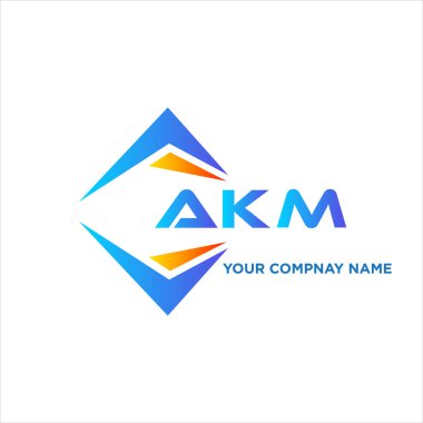 Beyaz zemin üzerinde AKM soyut teknoloji logo tasarımı. AKM yaratıcı harf logosu kavramı.