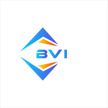 Beyaz arka planda BVI soyut teknoloji logosu tasarımı. BVI yaratıcı harf logosu kavramı.