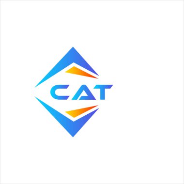 Beyaz arka planda kedi teknolojisi logosu tasarımı. CAT yaratıcı harflerin baş harfleri logo kavramı.