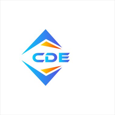 Beyaz arka planda CDE soyut teknoloji logosu tasarımı. CDE yaratıcı harf logosu kavramı.