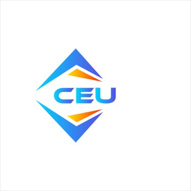 Beyaz arka planda CEU soyut teknoloji logosu tasarımı. CEU yaratıcı harf logosu kavramı.