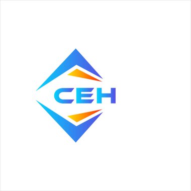 Beyaz arka planda CEH soyut teknoloji logosu tasarımı. CEH yaratıcı harflerin baş harfleri logo kavramı.