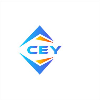 Beyaz arka planda CEY soyut teknoloji logosu tasarımı. CEY yaratıcı harflerin baş harfleri logo kavramı.