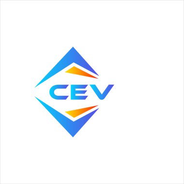 Beyaz arka planda CEV soyut teknoloji logosu tasarımı. CEV yaratıcı harflerin baş harfleri logo kavramı.