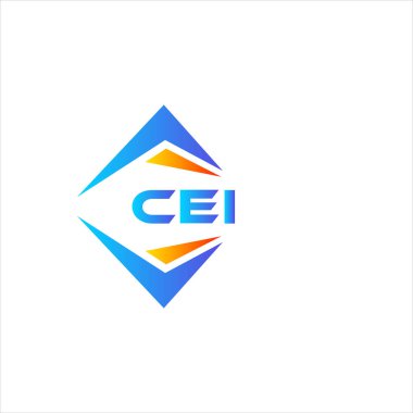 Beyaz arka planda CEI soyut teknoloji logosu tasarımı. CEI yaratıcı harf logosu kavramı.