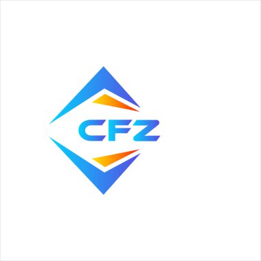 Beyaz arka planda CFZ soyut teknoloji logosu tasarımı. CFZ yaratıcı harf logosu kavramı.