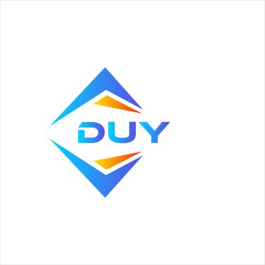 Beyaz arka planda DUY soyut teknoloji logosu tasarımı. DUY yaratıcı harfler harf logosu kavramı.