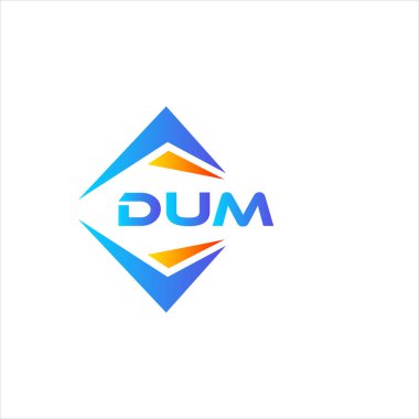 Beyaz arka planda DUM soyut teknoloji logosu tasarımı. DUM yaratıcı harf logosu kavramı.