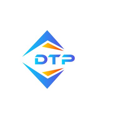 Beyaz arka planda DTP soyut teknoloji logosu tasarımı. DTP yaratıcı harf logosu kavramı.