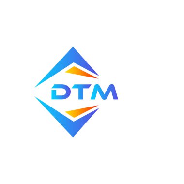 Beyaz arka planda DTM soyut teknoloji logosu tasarımı. DTM yaratıcı harf logosu kavramı.
