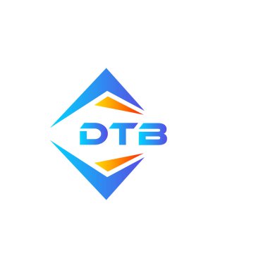 Beyaz arka planda DTB soyut teknoloji logosu tasarımı. DTB yaratıcı harf logosu kavramı.