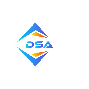 Beyaz arka planda DSA soyut teknoloji logosu tasarımı. DSA yaratıcı harflerin baş harfleri logo kavramı.