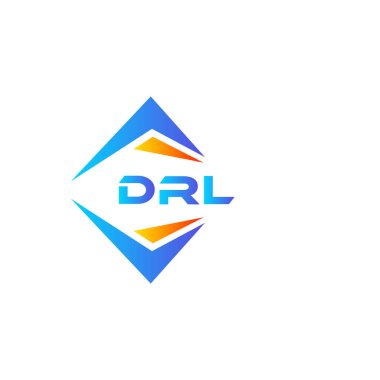 Beyaz arka planda DRL soyut teknoloji logo tasarımı. DRL yaratıcı harf logosu kavramı.