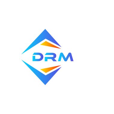 Beyaz arka planda DRM soyut teknoloji logosu tasarımı. DRM yaratıcı harflerin baş harfleri logo kavramı.